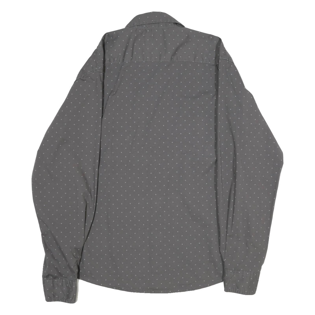 WRANGLER Mens Grey & Light Grey Shirt L Cotton Blend Long Sleeve Casual