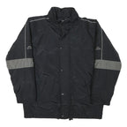 KAPPA Mens Black & Grey Button Jacket S Polyester Blend Plain Sport Casual