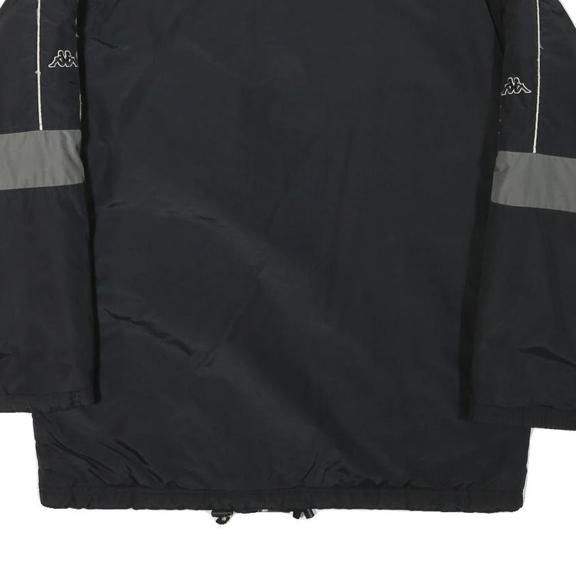 KAPPA Mens Black & Grey Button Jacket S Polyester Blend Plain Sport Casual