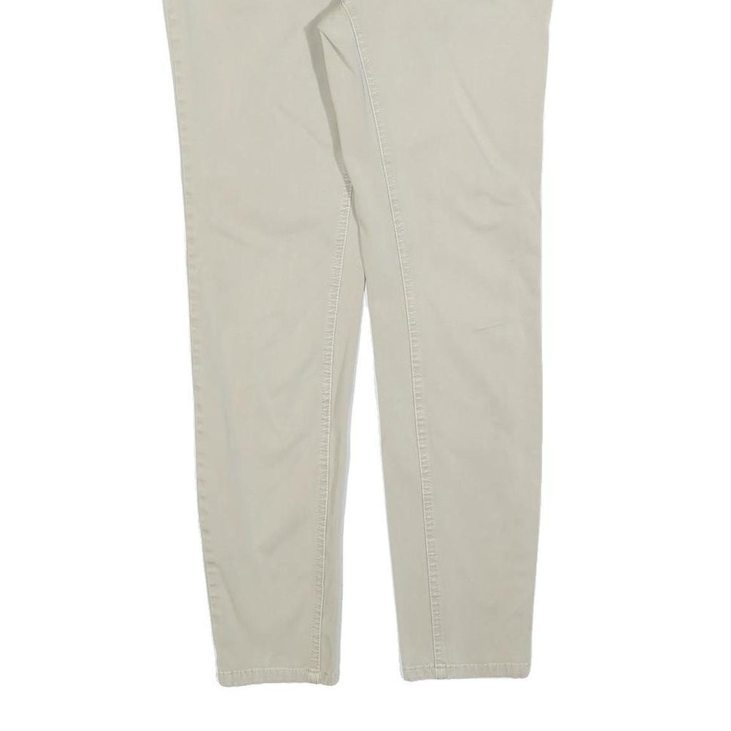 DICKIES Womens Cotton Blend Beige Slim Straight Trousers W30 L28 Stylish Comfort