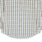 NAUTICA Mens Beige & White Checked Shirt XL Classic Cotton Blend Long Sleeve