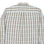 NAUTICA Mens Beige & White Checked Shirt XL Classic Cotton Blend Long Sleeve