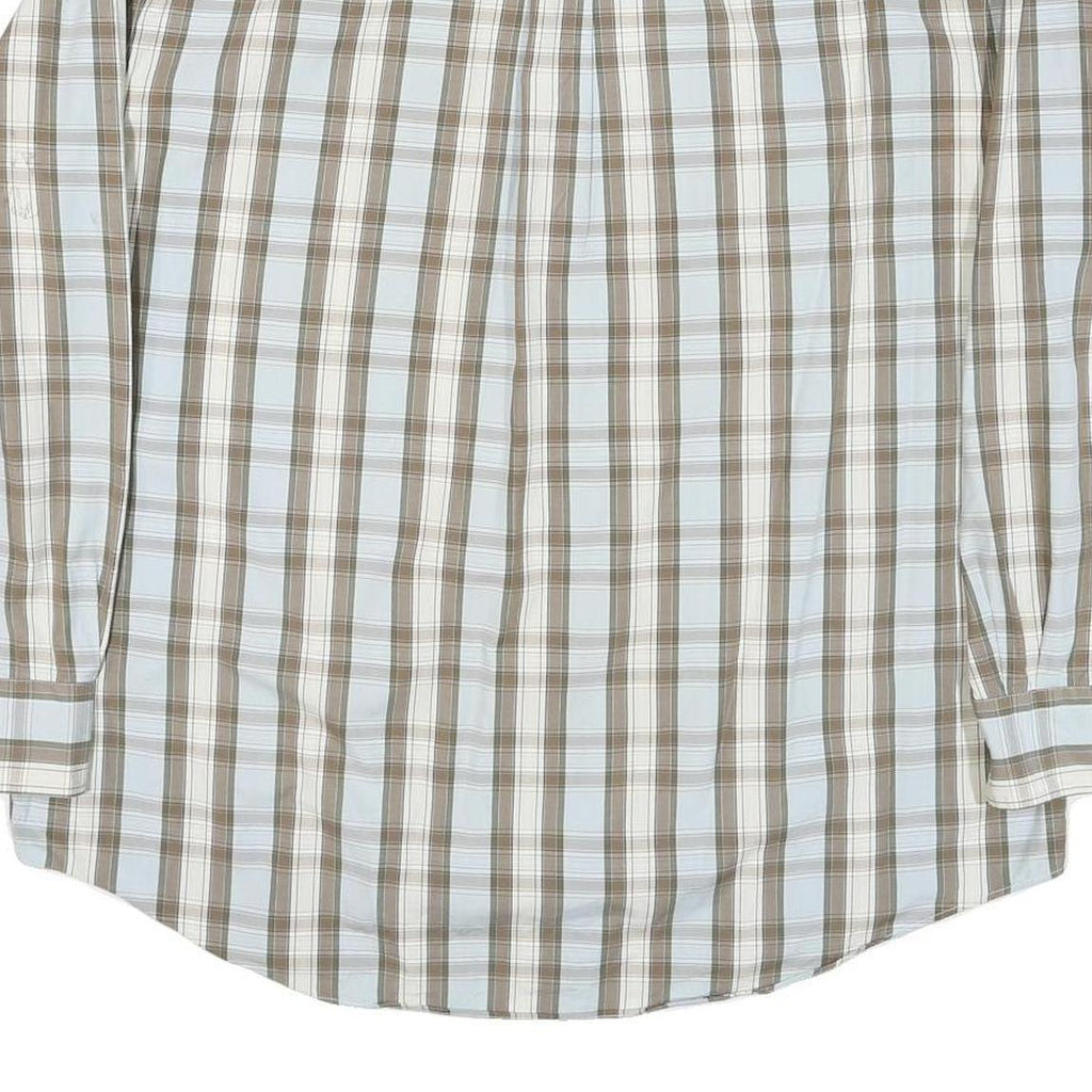 NAUTICA Mens Beige & White Checked Shirt XL Classic Cotton Blend Long Sleeve