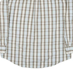 NAUTICA Mens Beige & White Checked Shirt XL Classic Cotton Blend Long Sleeve