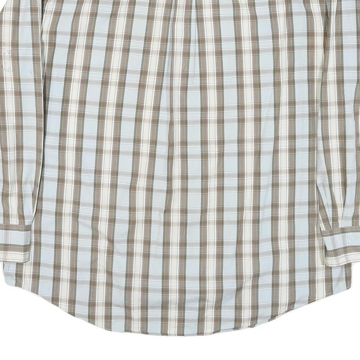 NAUTICA Mens Beige & White Checked Shirt XL Classic Cotton Blend Long Sleeve