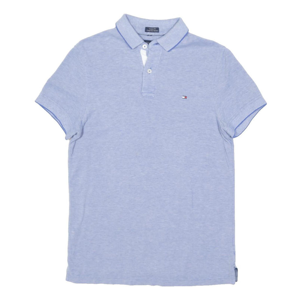 TOMMY HILFIGER Mens Blue Polo Shirt XS Cotton Blend Short Sleeve Classic Fit