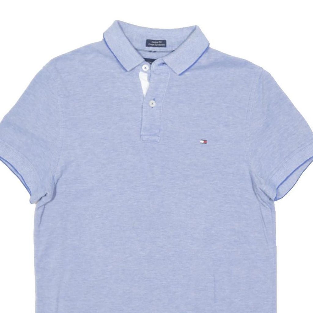 TOMMY HILFIGER Mens Blue Polo Shirt XS Cotton Blend Short Sleeve Classic Fit