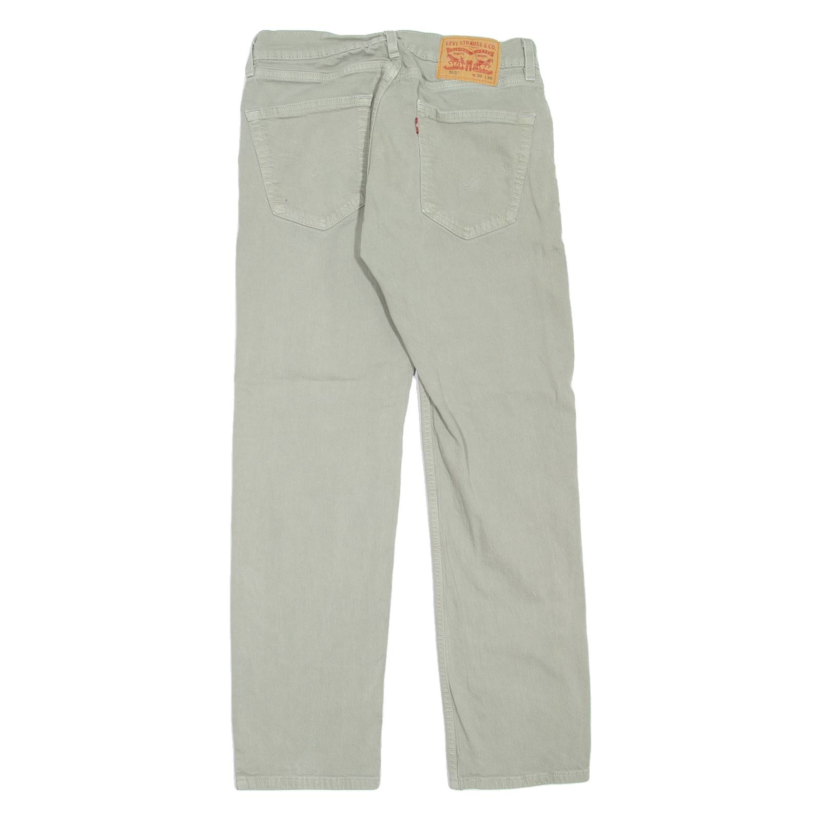LEVI'S 505 Jeans Mens Grey Regular Straight W30 L30