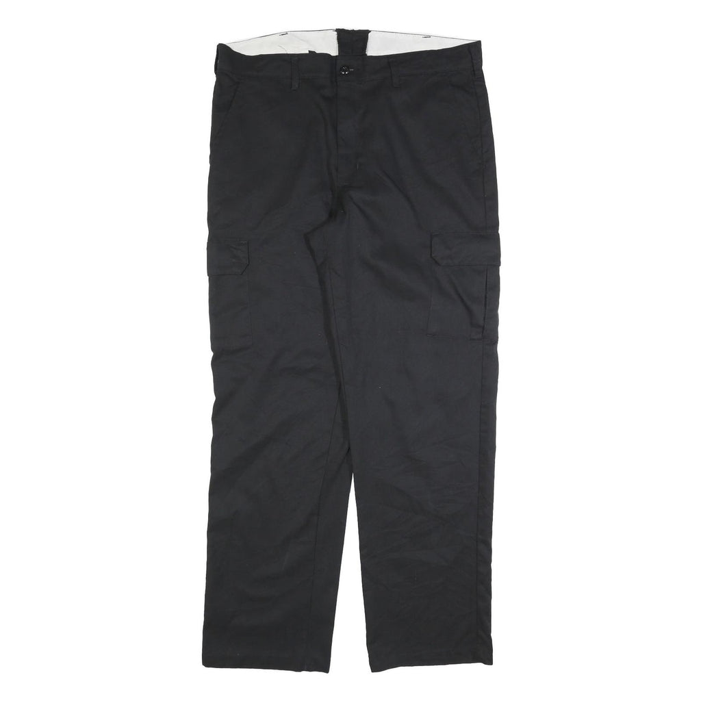 RED KAP Mens Cotton Blend Black Regular Fit Straight Leg Trousers W36 L34