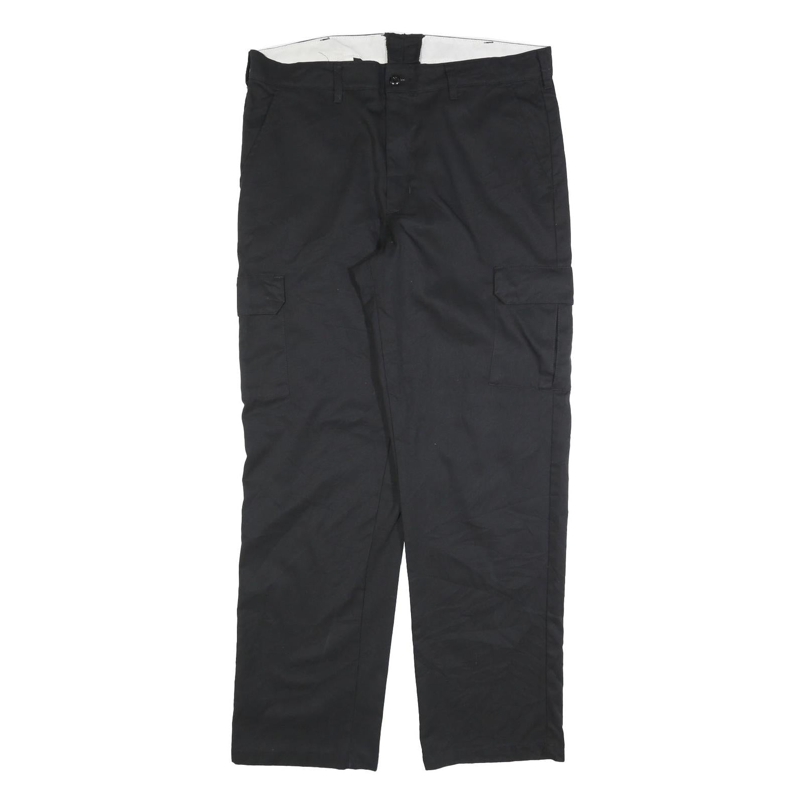 RED KAP Mens Cotton Blend Black Regular Fit Straight Leg Trousers W36 L34
