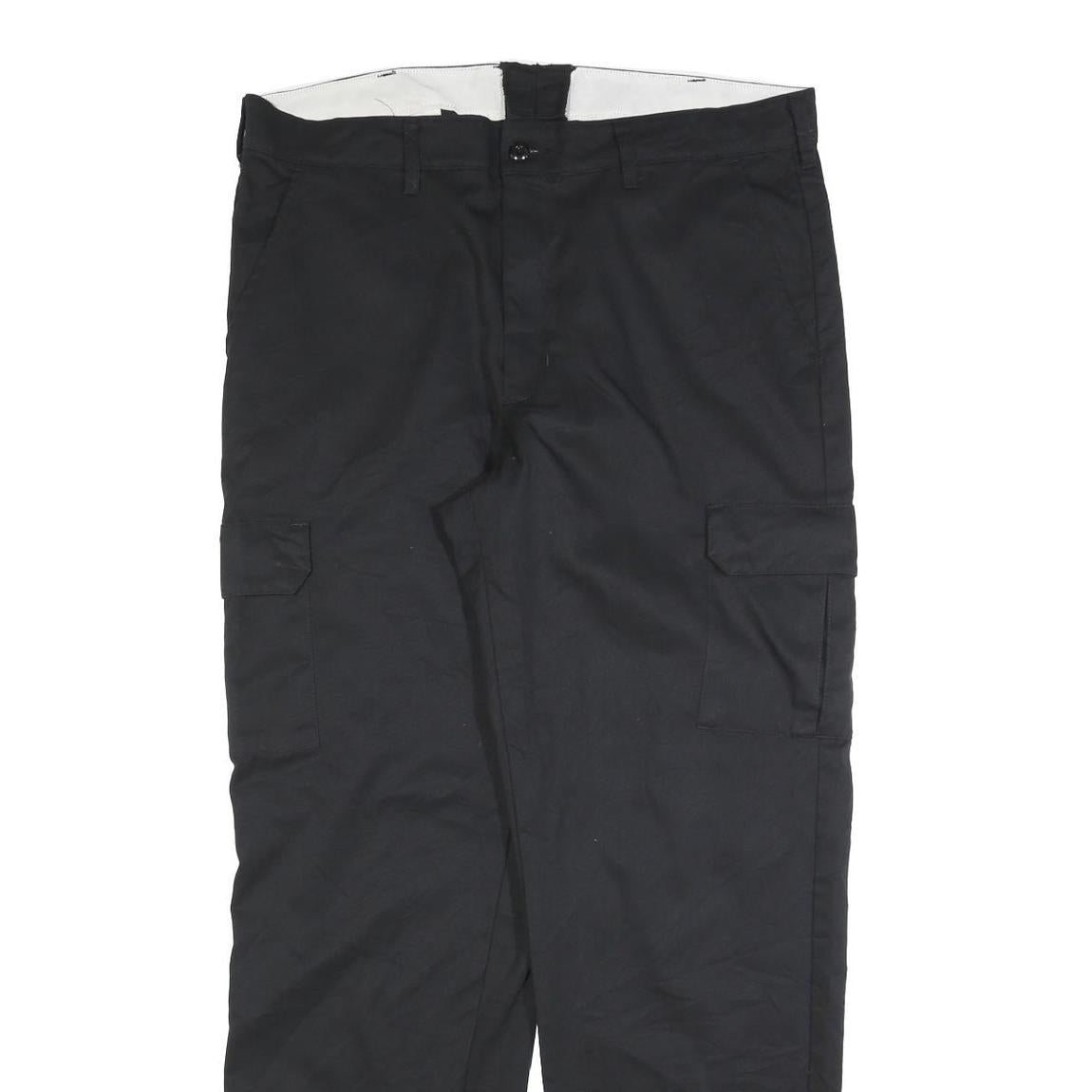 RED KAP Mens Cotton Blend Black Regular Fit Straight Leg Trousers W36 L34