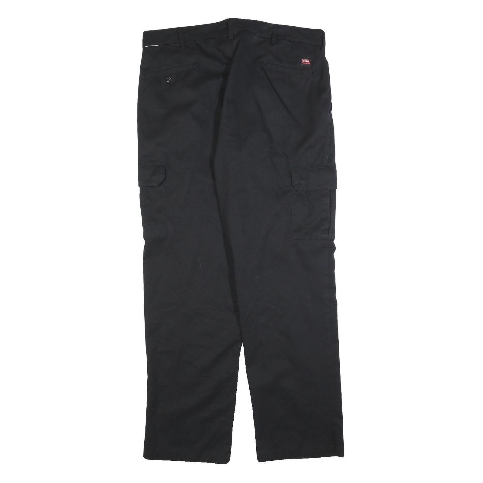 RED KAP Mens Cotton Blend Black Regular Fit Straight Leg Trousers W36 L34