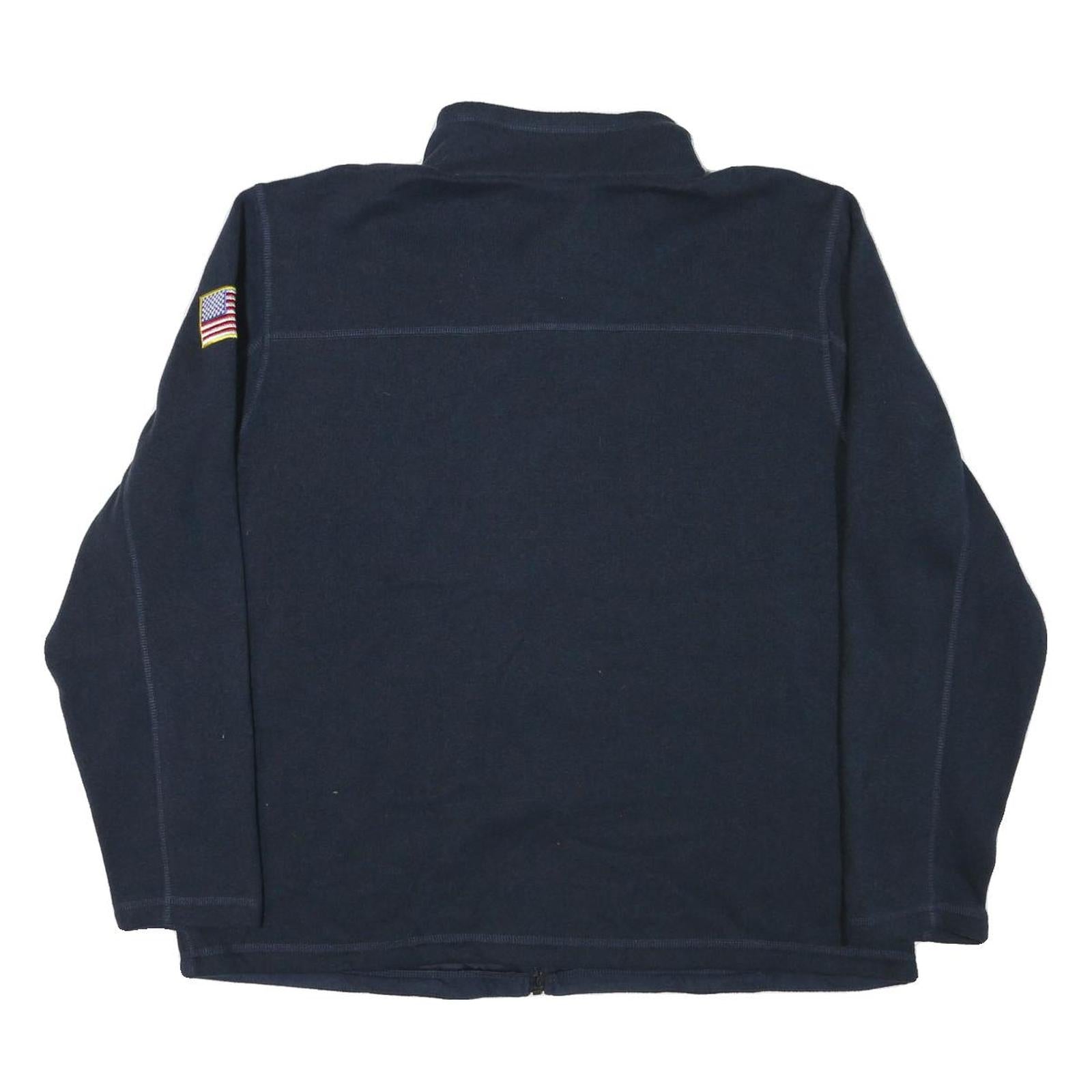THE NORTH FACE Mens Navy Blue Casual Jacket 2XL Polyester Blend Zip Outerwear
