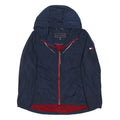 TOMMY HILFIGER Womens Blue Hooded Zip Jacket XL Polyester Plain