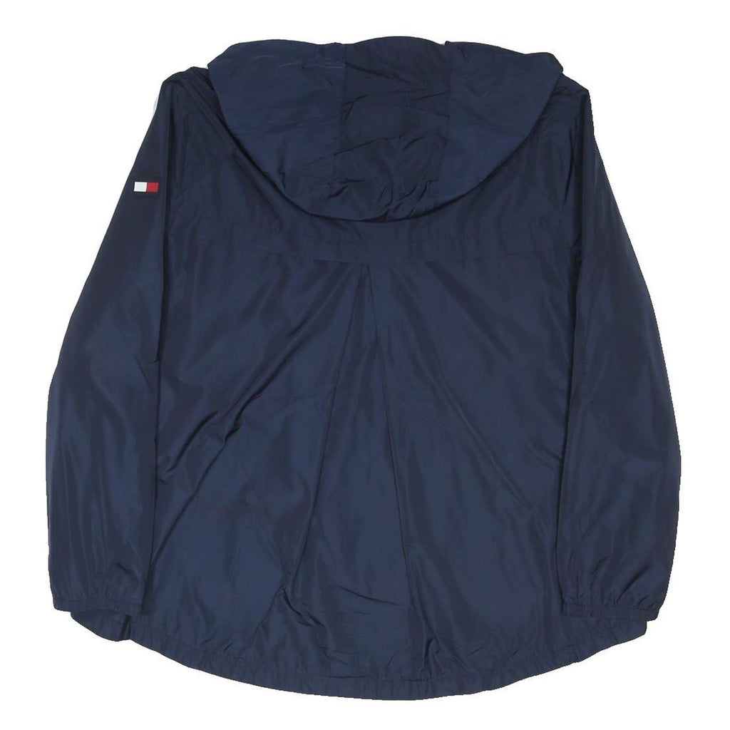 TOMMY HILFIGER Womens Blue Hooded Zip Jacket XL Polyester Plain