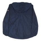 TOMMY HILFIGER Womens Blue Hooded Zip Jacket XL Polyester Plain