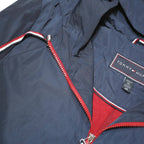 TOMMY HILFIGER Womens Blue Hooded Zip Jacket XL Polyester Plain