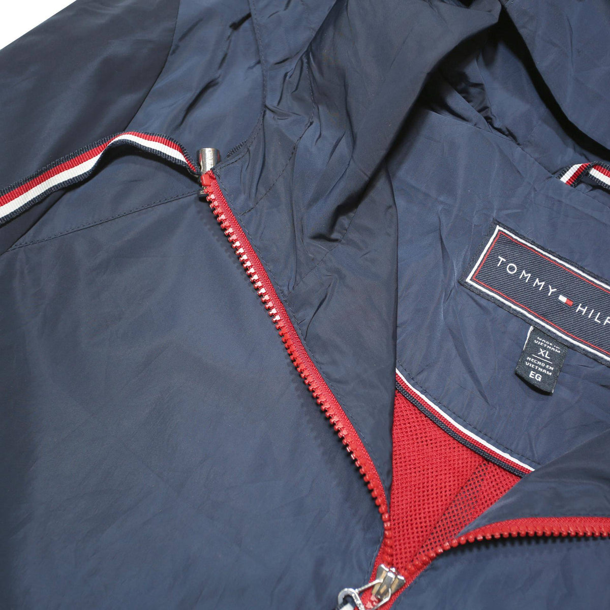 TOMMY HILFIGER Womens Blue Hooded Zip Jacket XL Polyester Plain