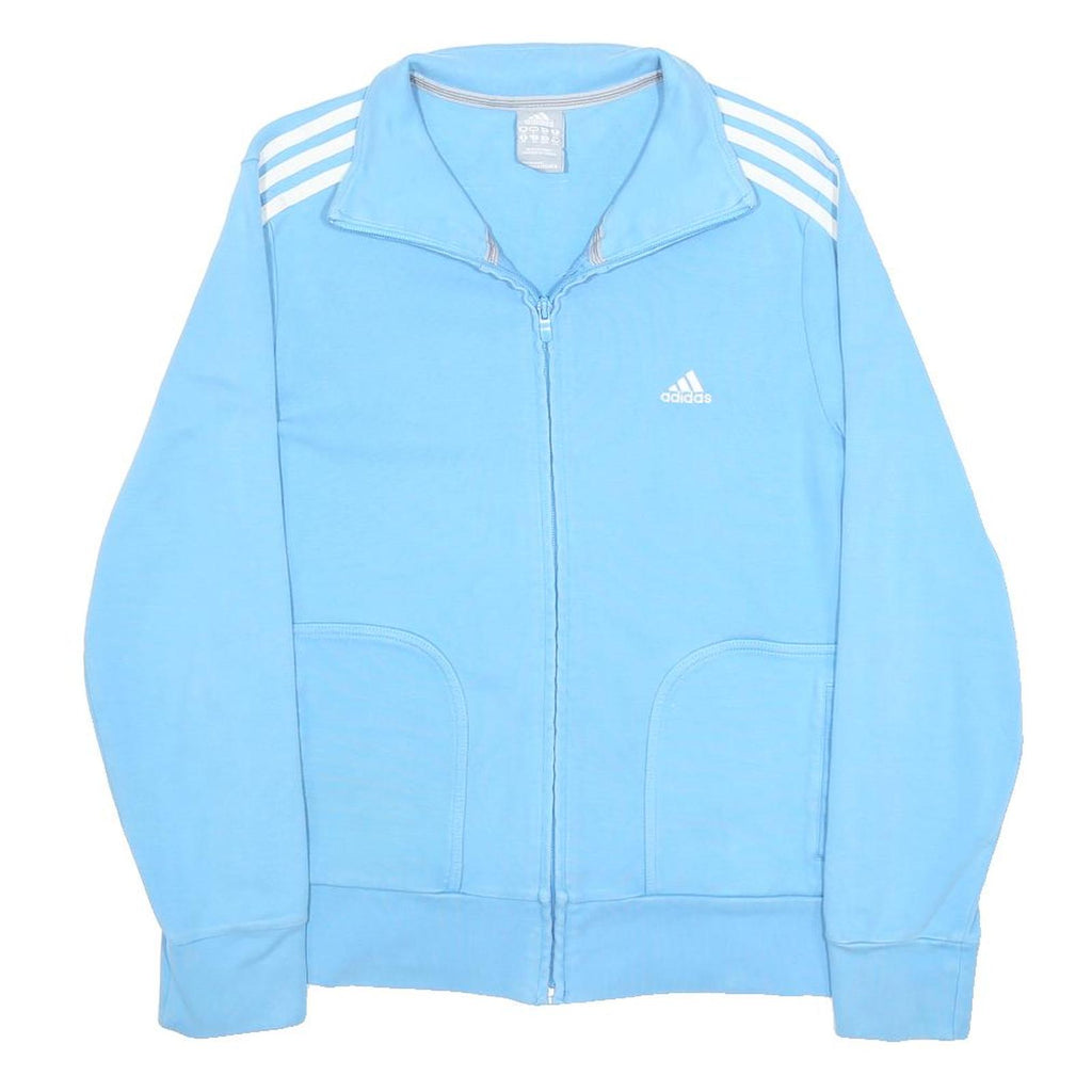 ADIDAS Boys Blue Zip Jacket L Cotton Blend Classic Sport Casual