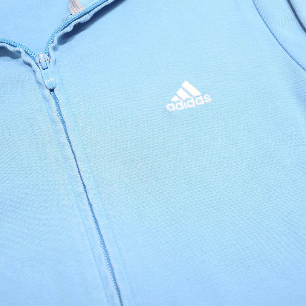 ADIDAS Boys Blue Zip Jacket L Cotton Blend Classic Sport Casual