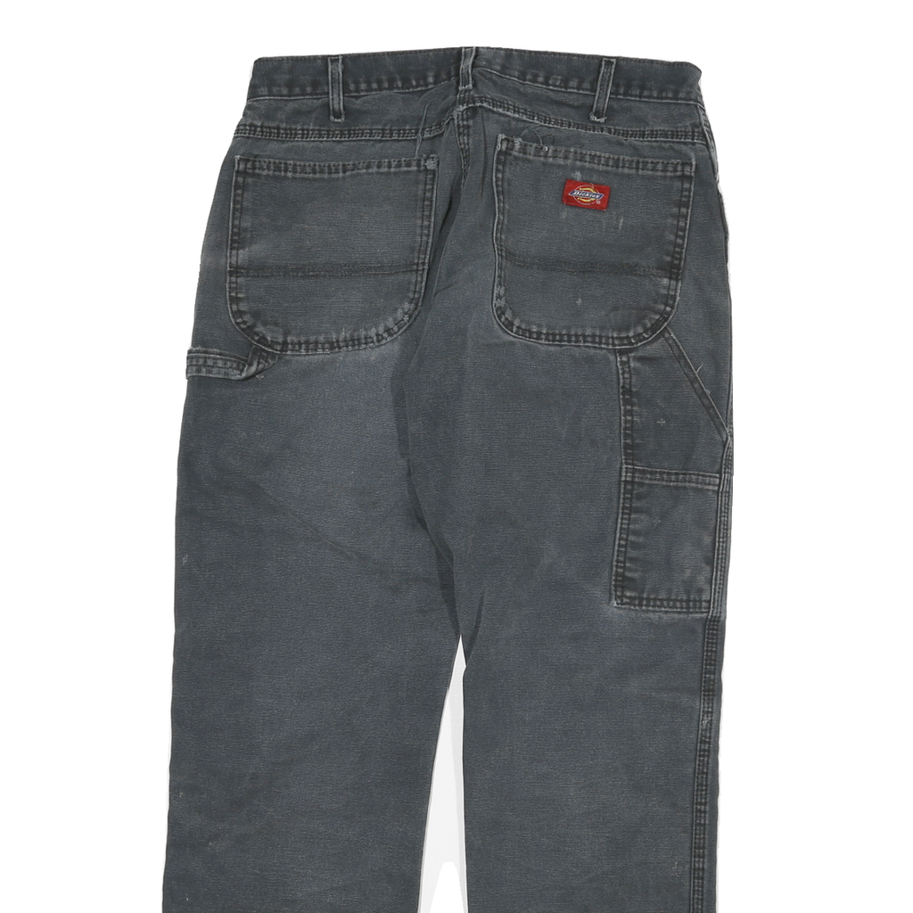 DICKIES Mens Regular Fit Straight Leg Denim Jeans Black W30 L30 Workwear