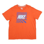 NIKE Mens Orange & Purple Graphic T-Shirt 2XL Short Sleeve Crew Neck Comfortable