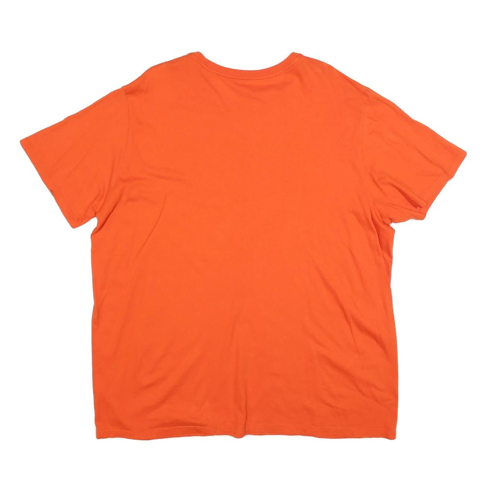 NIKE Mens Orange & Purple Graphic T-Shirt 2XL Short Sleeve Crew Neck Comfortable