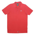ADIDAS Mens Red Short Sleeve Polo Shirt Plain Pattern M Button Collar Cotton