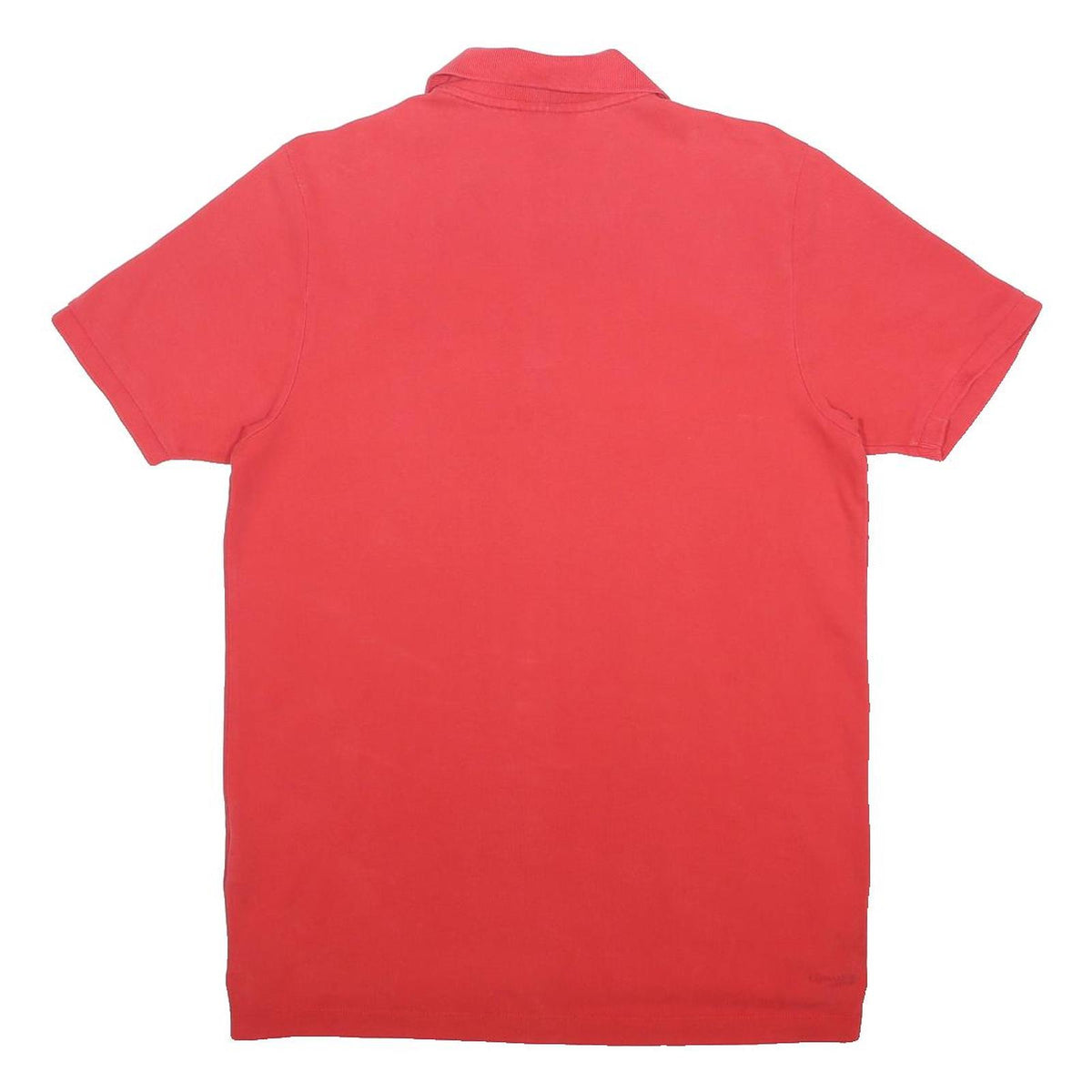 ADIDAS Mens Red Short Sleeve Polo Shirt Plain Pattern M Button Collar Cotton