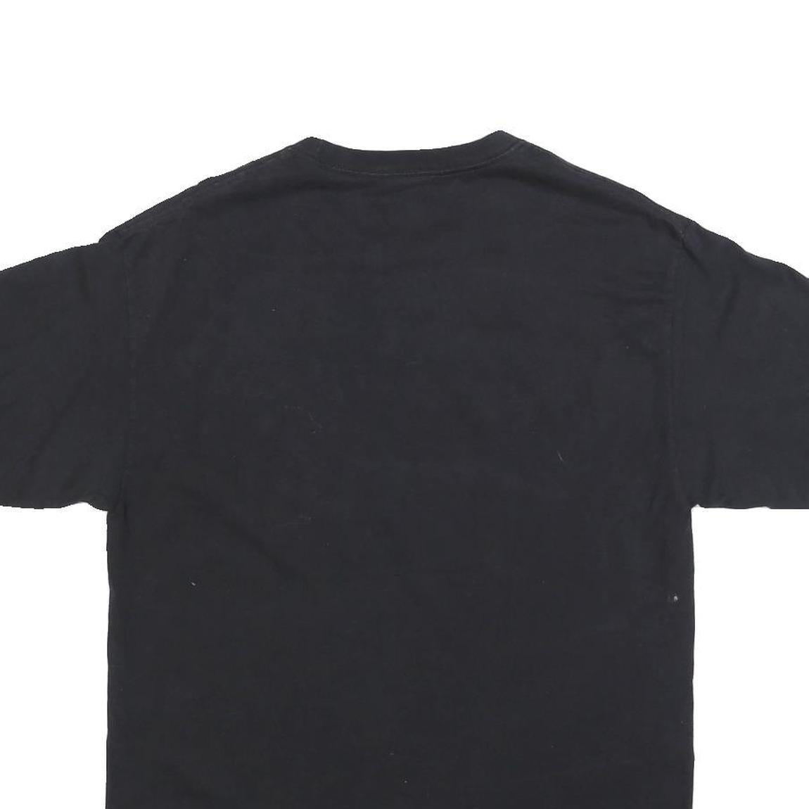 CHAMPION Mens Black Graphic T-Shirt M Short Sleeve Crew Neck Vintage Logo Patch