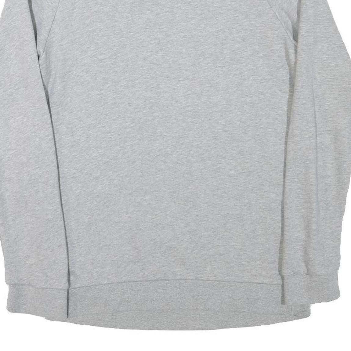 ADIDAS Mens Grey Cotton Blend Crew Neck Sweatshirt S Casual Lightweight Pullover