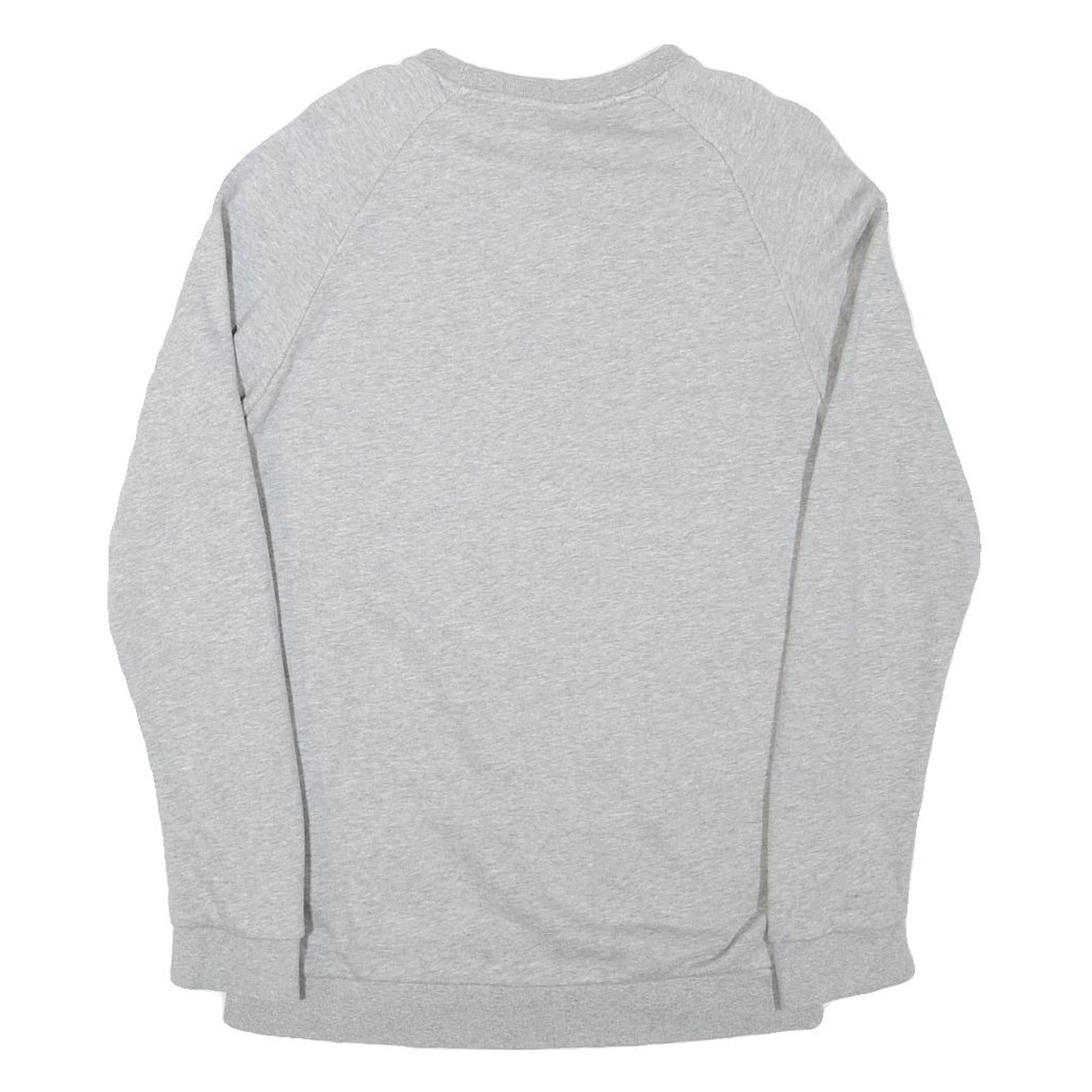 ADIDAS Mens Grey Cotton Blend Crew Neck Sweatshirt S Casual Lightweight Pullover