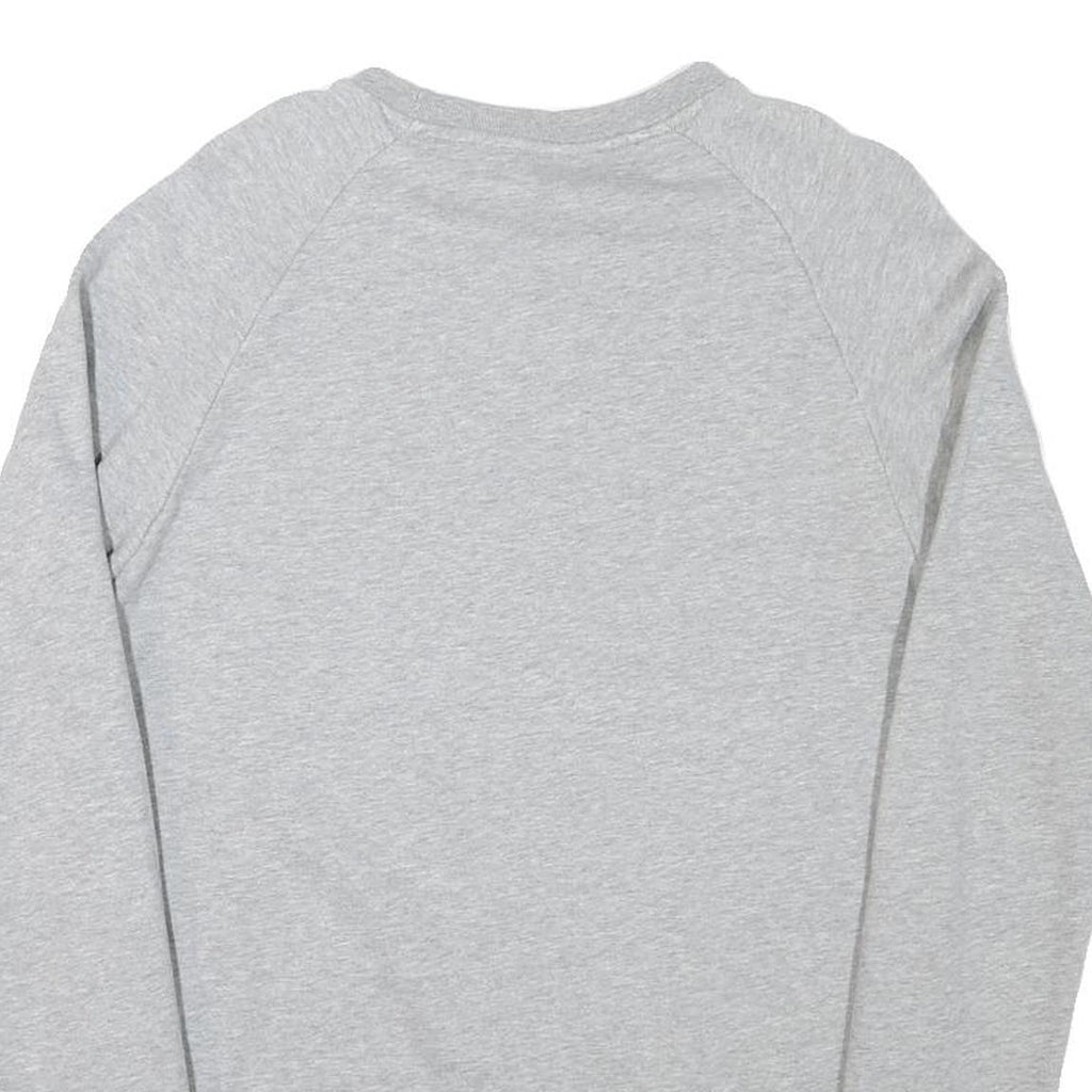 ADIDAS Mens Grey Cotton Blend Crew Neck Sweatshirt S Casual Lightweight Pullover