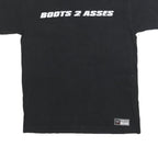 WWE Mens Black Boots 2 Asses Graphic T-Shirt M Short Sleeve Crew Neck