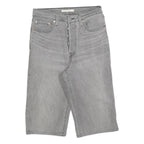 LEVI'S Womens Shorts Grey Denim Casual S W27 Button Fly Straight