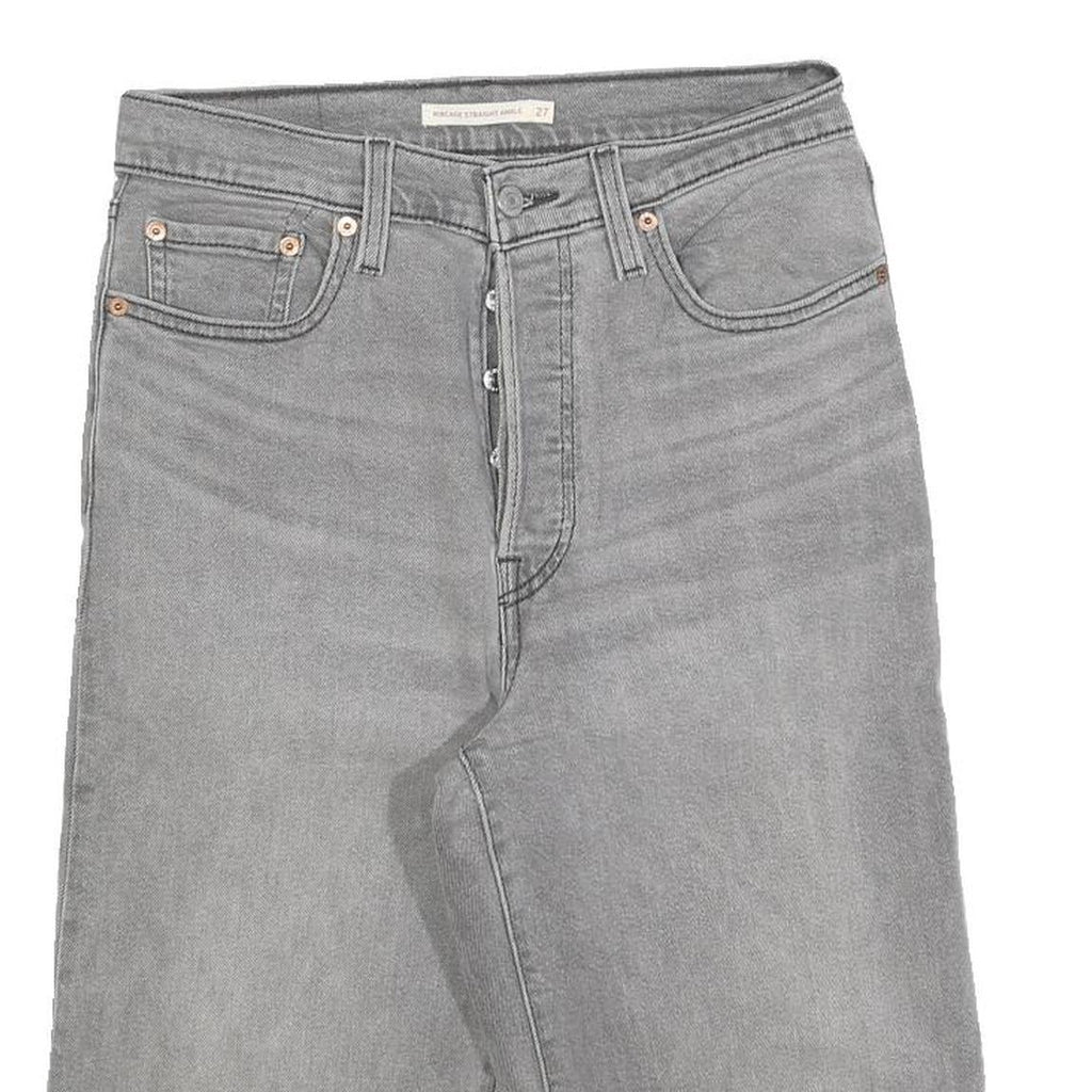 LEVI'S Womens Shorts Grey Denim Casual S W27 Button Fly Straight