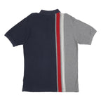 NAUTICA Mens Blue & Grey Cotton Polo Shirt L Short Sleeve Striped Casual