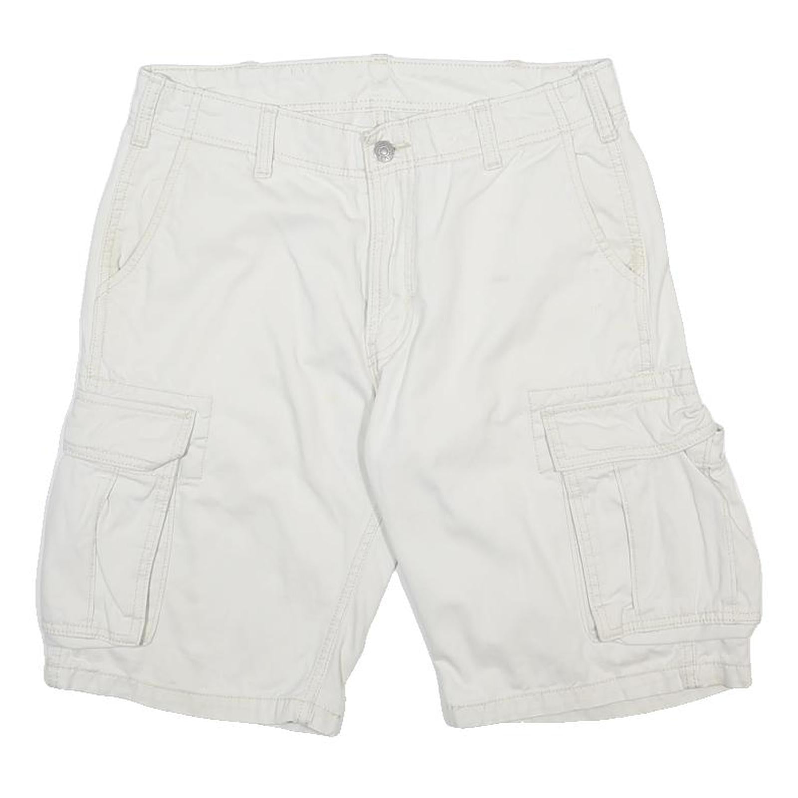 LEVIS Mens White Cargo Shorts M W30 Cotton Casual Pocketed
