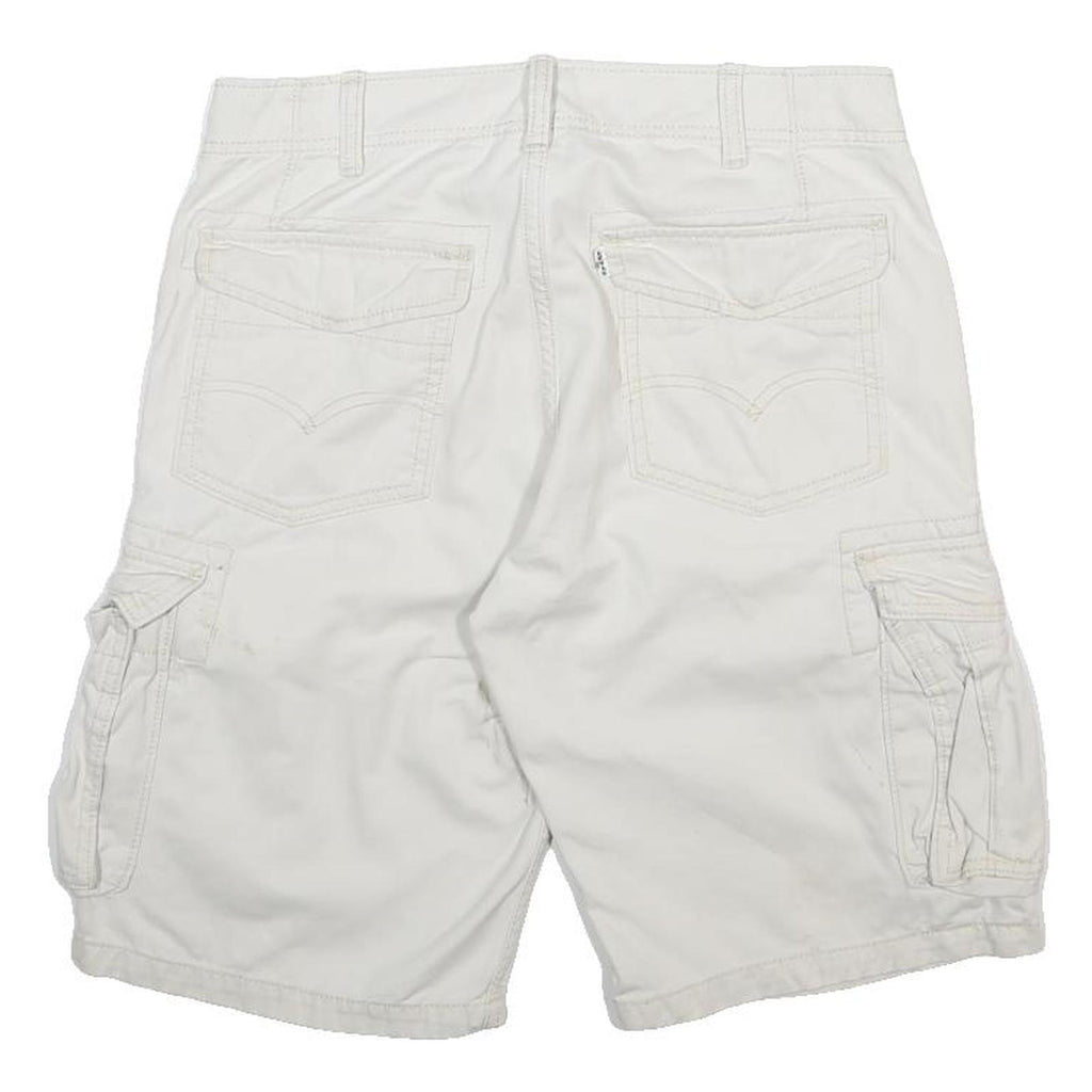 LEVIS Mens White Cargo Shorts M W30 Cotton Casual Pocketed