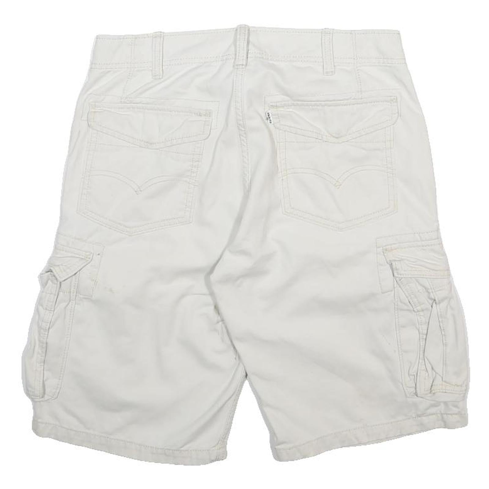 LEVIS Mens White Cargo Shorts M W30 Cotton Casual Pocketed