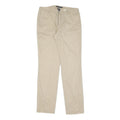 RALPH LAUREN Womens Cotton Beige Regular Fit Straight Trousers W32 L34 Classic