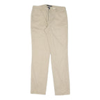 RALPH LAUREN Womens Cotton Beige Regular Fit Straight Trousers W32 L34 Classic