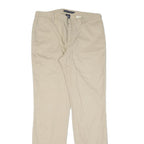 RALPH LAUREN Womens Cotton Beige Regular Fit Straight Trousers W32 L34 Classic