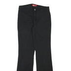 DICKIES Womens Cotton Blend Black Regular Fit Flared Trousers W27 L30 Workwear