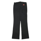 DICKIES Womens Cotton Blend Black Regular Fit Flared Trousers W27 L30 Workwear
