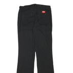 DICKIES Womens Cotton Blend Black Regular Fit Flared Trousers W27 L30 Workwear