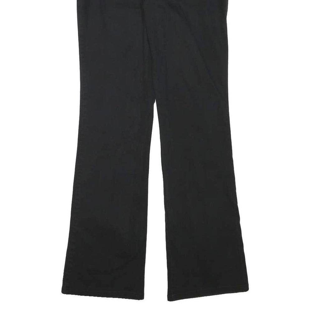 DICKIES Womens Cotton Blend Black Regular Fit Flared Trousers W27 L30 Workwear