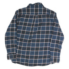 JACHS Mens Blue & Black Check Shirt L Cotton Vintage Flannel Casual