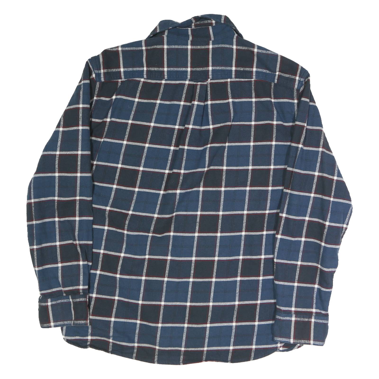 JACHS Mens Blue & Black Check Shirt L Cotton Vintage Flannel Casual