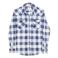 WRANGLER Mens Blue & White Check Shirt S Casual Cotton Blend Western